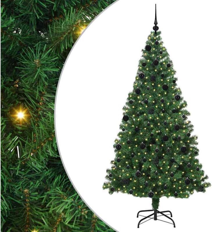Künstlicher Weihnachtsbaum mit 300 LEDs mit Ständer Grün 210 cm vidaXL