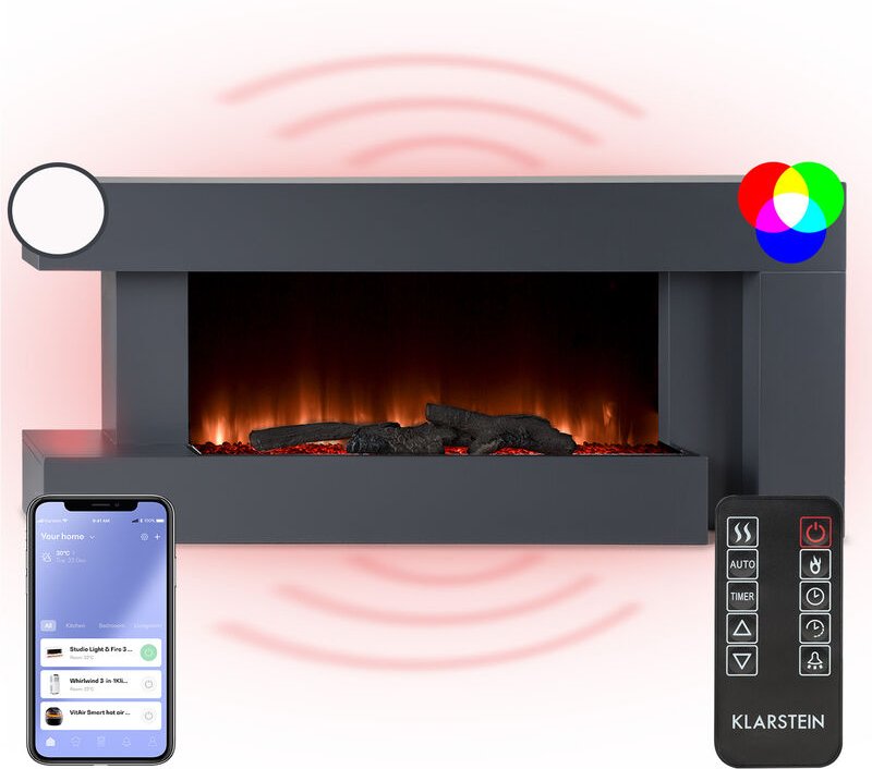 Klarstein - Studio Light & Fire 2 Smart Kamin 1000/2000W mdf WiFi-Steuerung