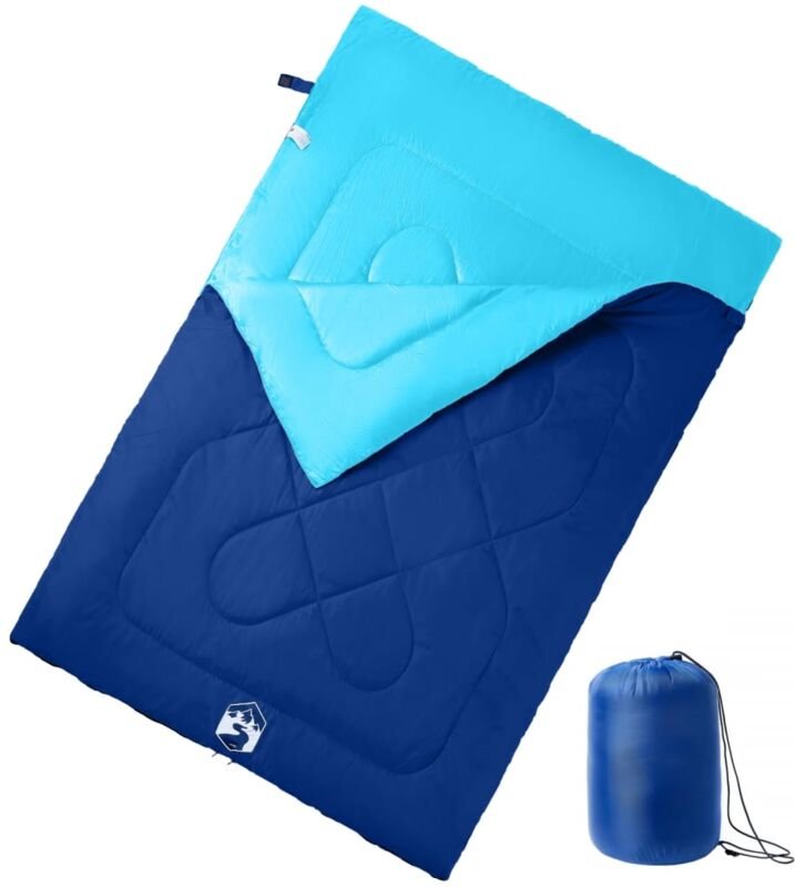 vidaXL Doppelschlafsack mit Kissen Erwachsene Camping 3-4 Jahreszeiten