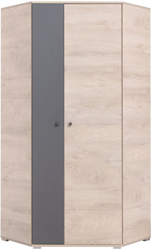 Jugendzimmer Eckkleiderschrank in Eiche mit anthrazit DIAMANTE-133