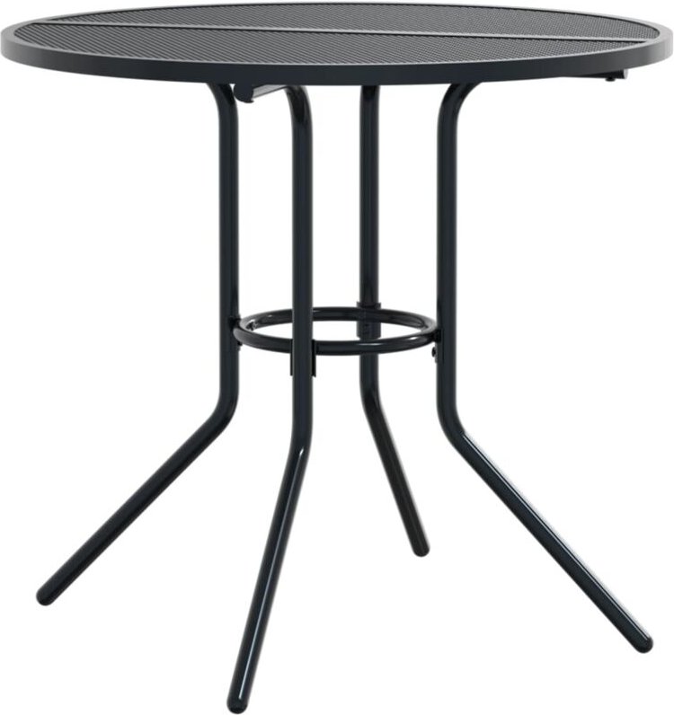 Terrassentisch Rund Anthrazit Pulverbeschichteter Stahl Vidaxl