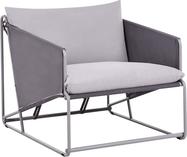 Stuhl mit Sitzkissen PONTE Metall Grau