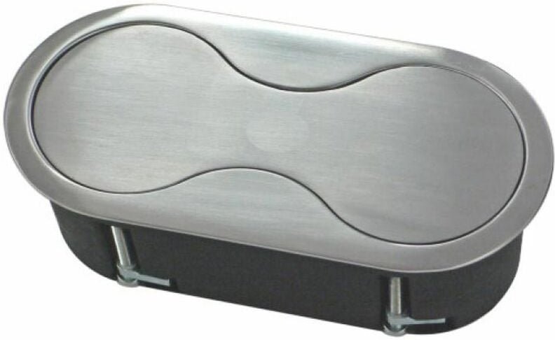 Küchensteckdose Eight, 2-fach Einbausteckdose Küche, Edelstahl