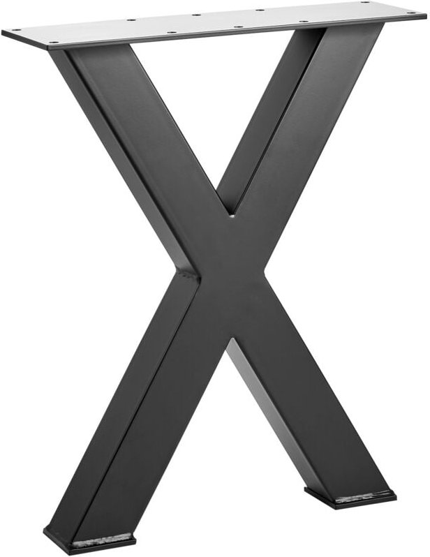 Bankgestell X-Form Stahl schwarz matt Profil: 50 x 50 mm Höhe: 420 mm Tiefe: 345 mm Tischgestell Bankuntergestell von so...