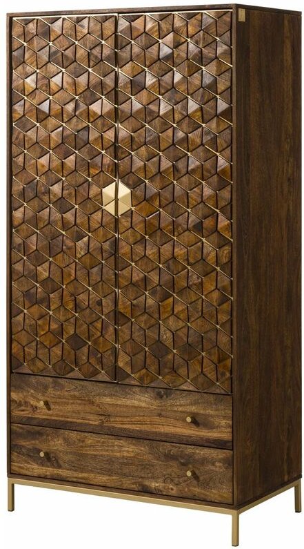 Kleiderschrank Mango 99x55x190 braun geölt DIAMOND 218