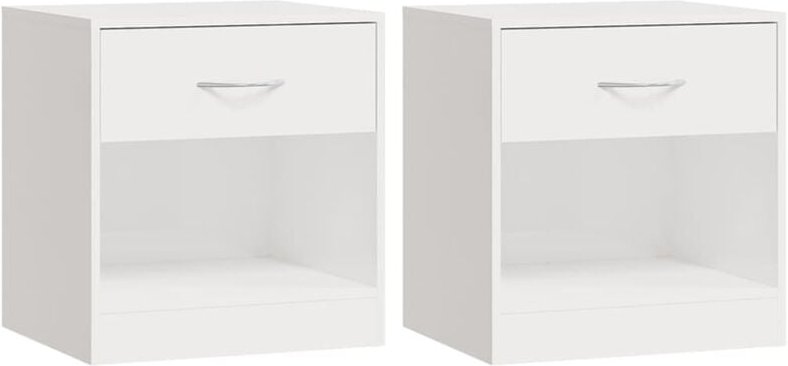 Nachttische 2 Stk. mit Schublade Hochglanz-Weiß Vidaxl