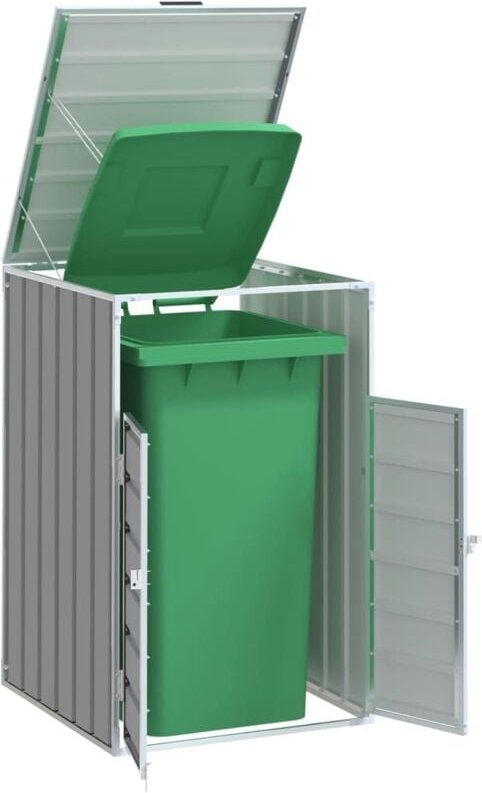 Mülltonnenbox für 1 Tonne Grau 72x81x115 cm Stahl Vidaxl
