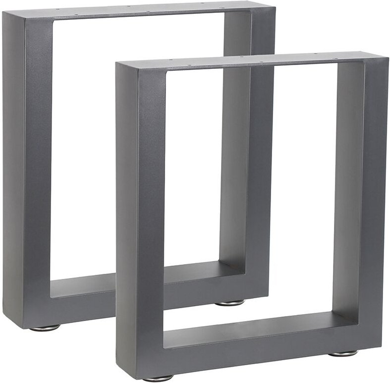 Melko Tischgestell Tischuntergestell Tischbeine 2er Set aus Stahl, Grau, 40 x 43 cm - universell einsetzbar