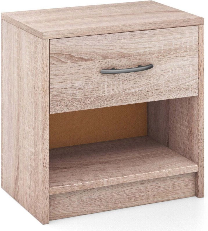 Northix - Nachttisch mit schublade kleiner beistelltisch mit offenem fach 385 x 28 x 405 cm natur