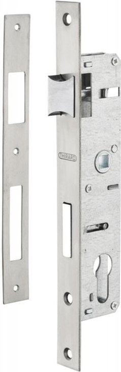 Gehäuse für ein Einsteckschloss für Metalltüren, Achse 22mm B.40 E.70, umkehrbar