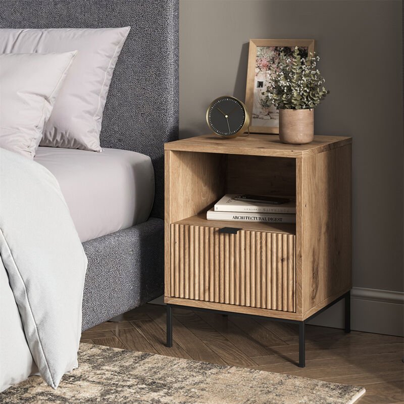 Nachttisch Eliza, Viking Oak, 40 x 55 cm mit 1 Schublade, Vicco