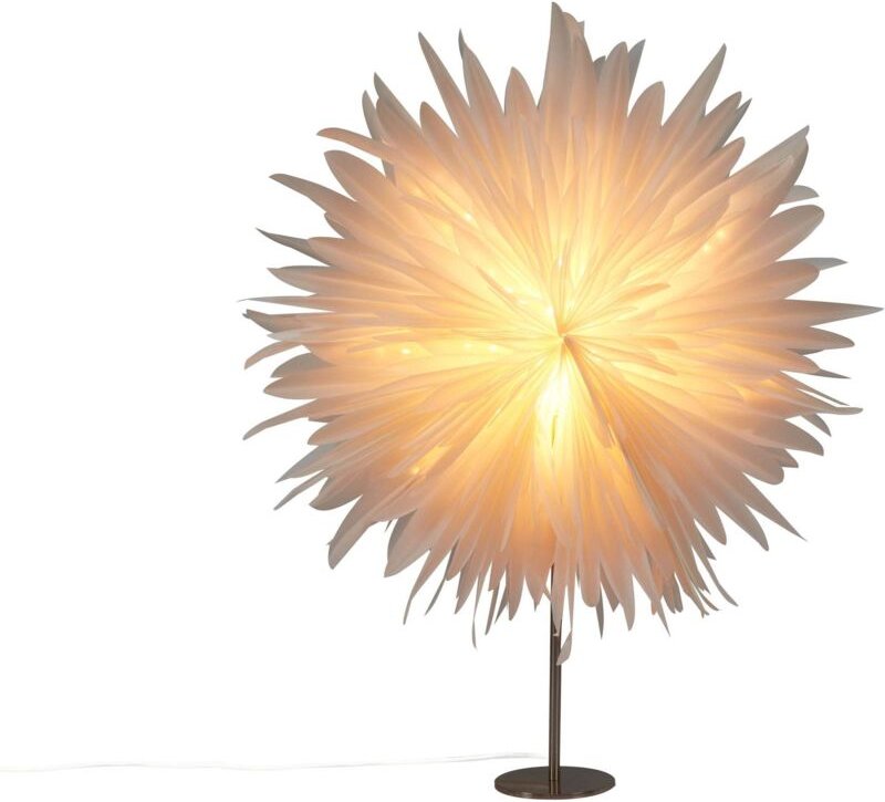 Dekorative Lampe Schneeflocke Stern Weiß Papier und Eisen Weihnachten Festliche Dekoration Handgemacht