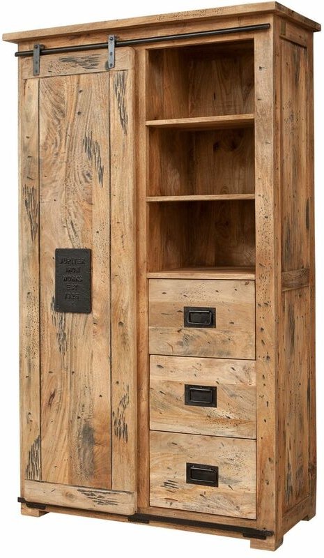 Schrank Mango 100x45x175 natur lackiert railway 114