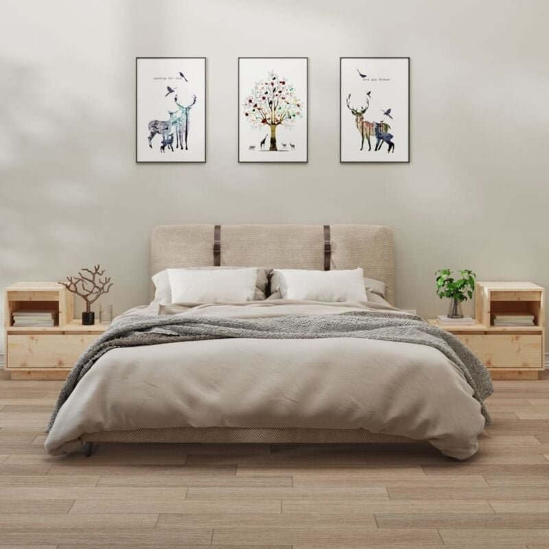 Nachttische 2 Stk. 60x34x51 cm Massivholz Kiefer Vidaxl