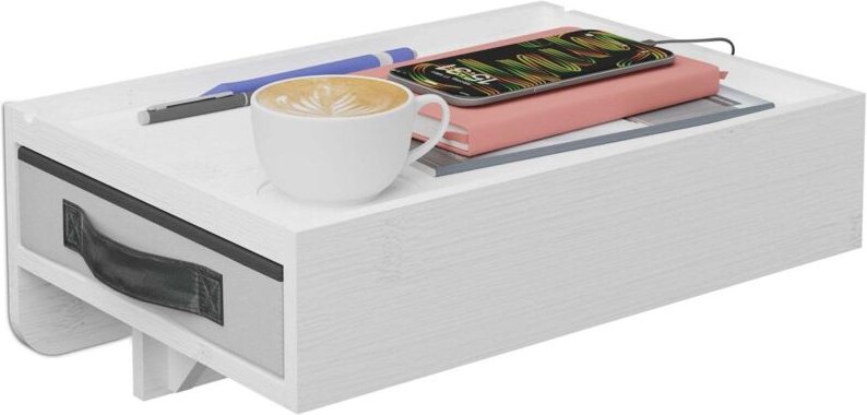 Bambus-Nachttischablage mit Schublade zum Anclipsen