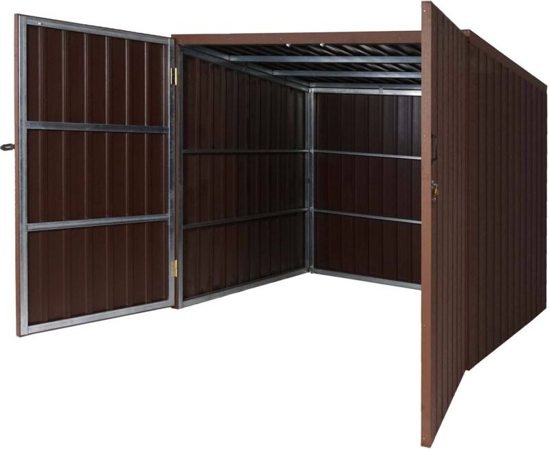 Mülltonnenverkleidung HHG 067, Mülltonnenbox für Müllcontainer 660-1100L, wpc Metall 172x213x160cm braun