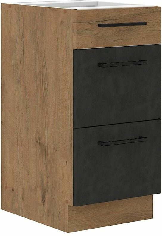 Küchen Preisbombe - Vigo Unterschrank 40 cm Eiche Lancelot Matera Grau Küchenzeile Soft-Close Küche