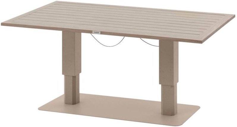 Rechteckiger aufklappbarer Gartentisch Salimia Ton & Leinen 150 x 80 x 69cm aus Aluminium - Hespéride