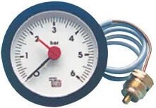 CBM - Manometer von 0 bis 4 bar, Durchmesser 57m, Kapillare 1500 mm