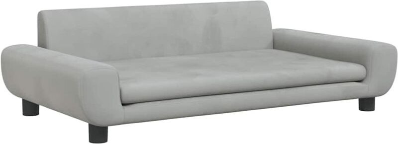 Kindersofa Hellgrau 100x54x33 cm Samt - Vidaxl
