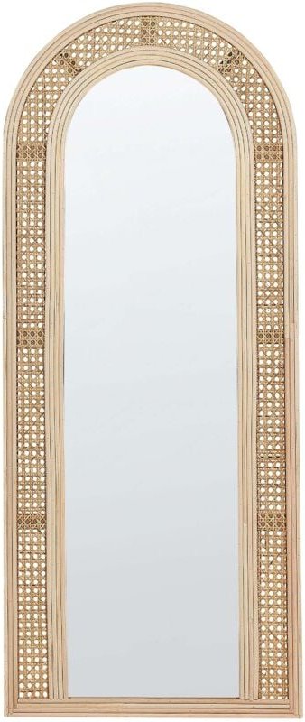 Wandspiegel FRANEY 50 cm 120 cm Rattan Naturfarben