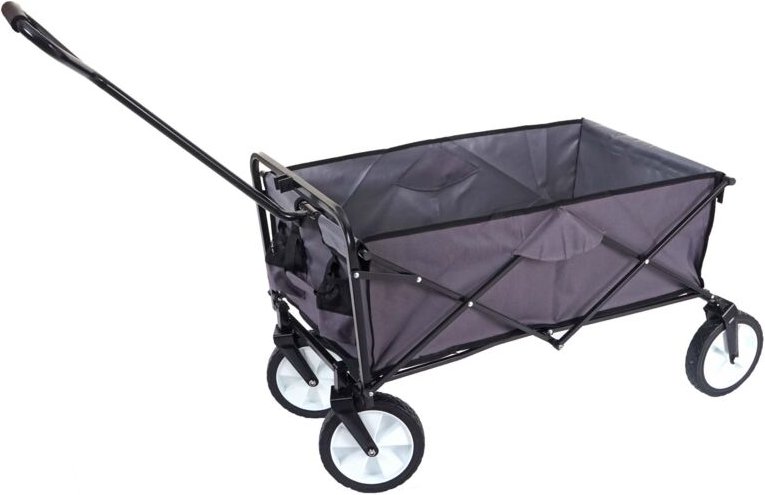 Faltbarer Bollerwagen HHG 551, Handwagen Gartenwagen Transportwagen klappbar ohne Dach/Hecktasche grau