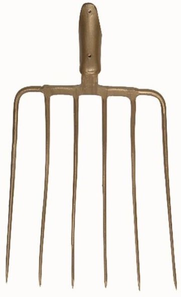 Maisgabel 6 Zinken Federdülle 36x35cm gold-lackiert