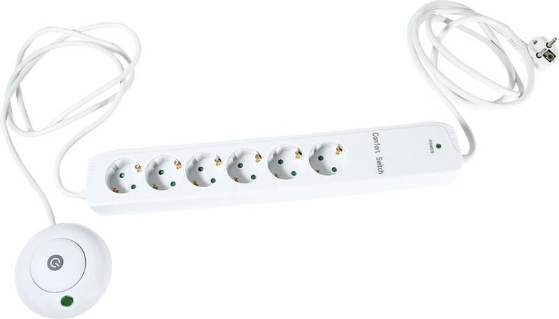 REV 00251201 Steckdosenleiste mit Schalter 6fach Weiß Schutzkontakt 1 St.