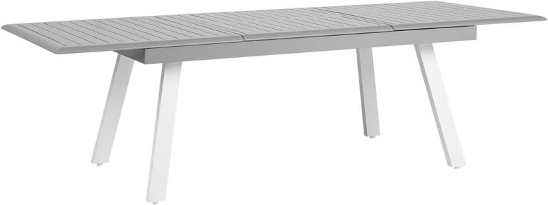 Beliani - Gartentisch Grau / Weiß Aluminium 175/255x100 cm Ausziehbar Modernes Design