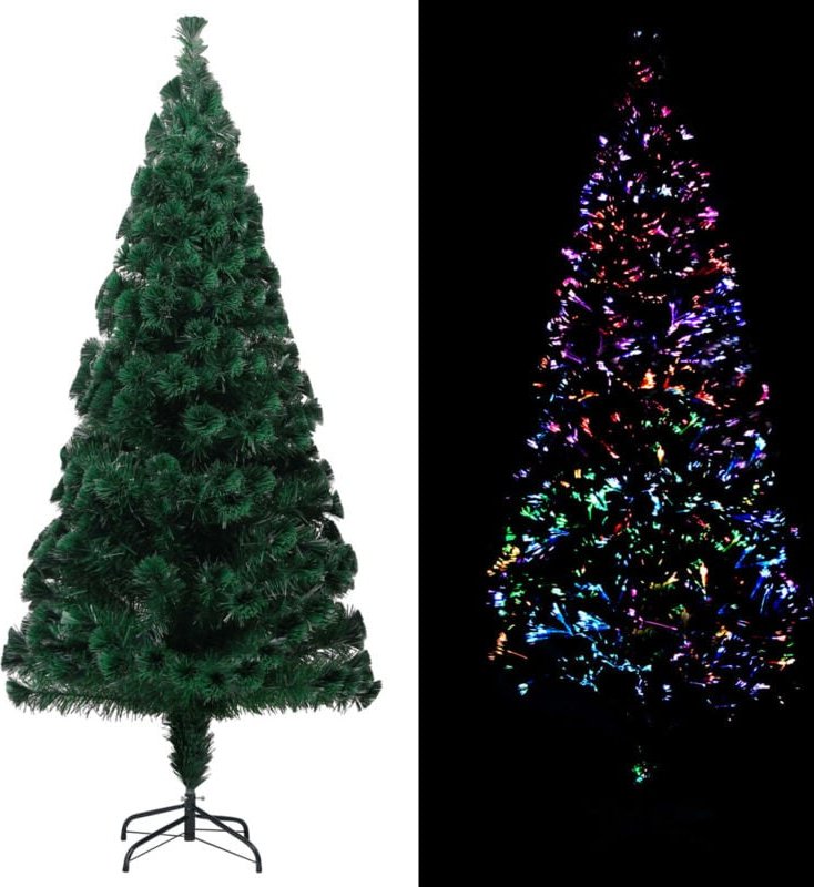 Künstlicher Weihnachtsbaum mit Ständer Grün 210 cm Glasfaser vidaXL
