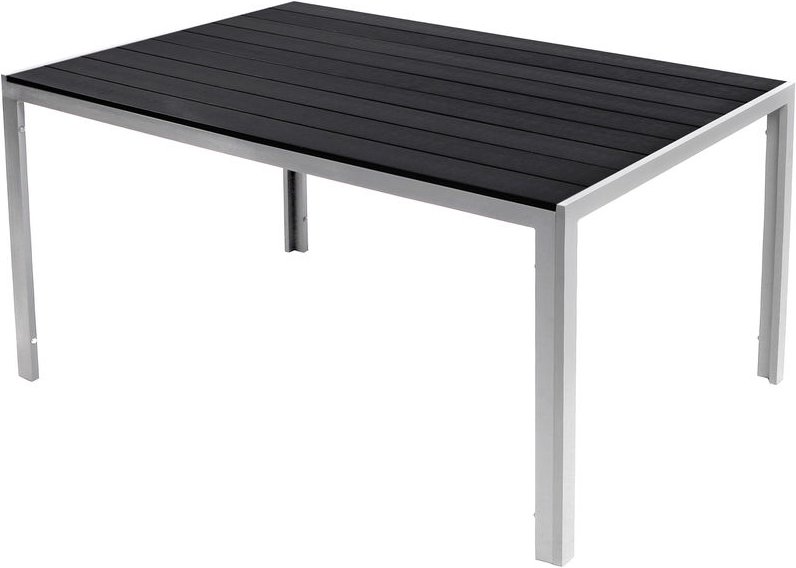 Mojawo - Alu Non-Wood Gartentisch Silber/schwarz 180x90x74cm-M726843