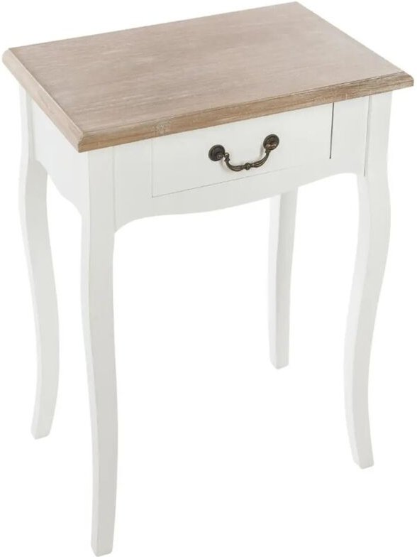 Atmosphera - Nachttisch Chrysa - weiß und Holz créateur d'intérieur