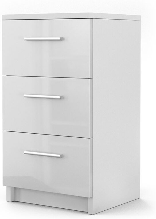 Nachttisch , Weiß Hochglanz, 38 x 66 cm Vicco