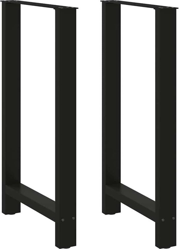 Bartischbeine Schwarz 2 Stk. 60x(100-101) cm Stahl vidaXL