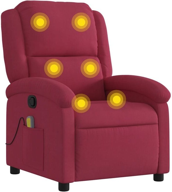 Massagesessel Weinrot Samt - Vidaxl