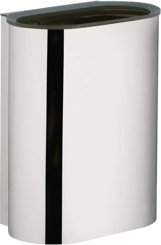 Abfall-Behälter Plan, chrom-glänzend, 30 Liter, Wandmontage, für Badezimmer als Kosmetikeimer, Mülleimer, Abfallsammler,...