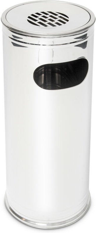 Standaschenbecher Edelstahl, 43L, mit Mülleimer & entnehmbarem Aschebehälter, H:75cm, silber - Relaxdays
