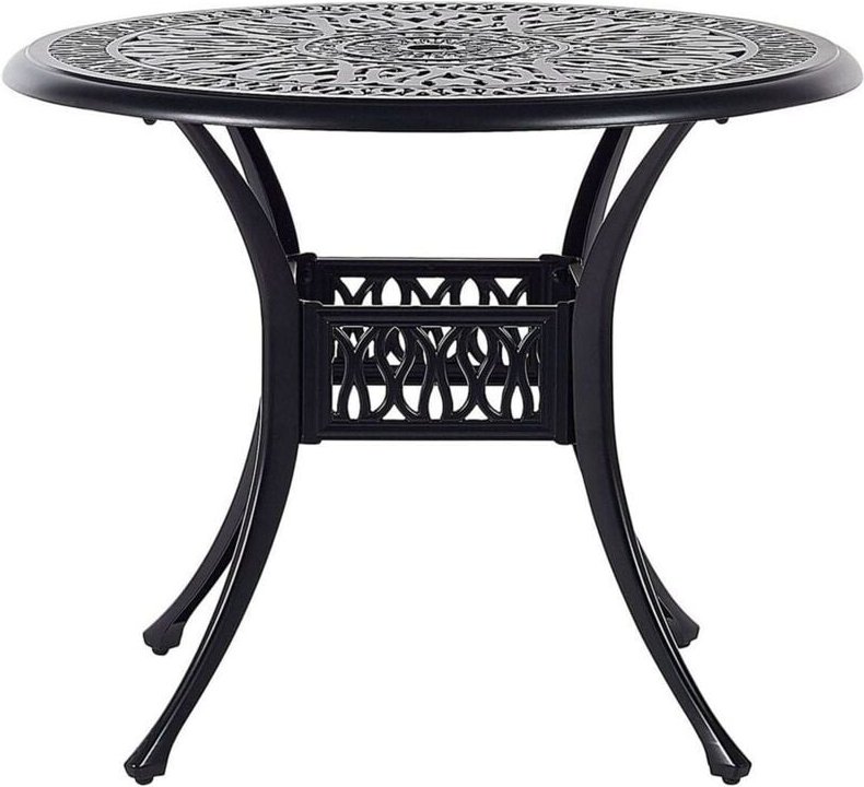 Beliani - Gartentisch schwarz Aluminium runde Form Bistro Retro-Optik