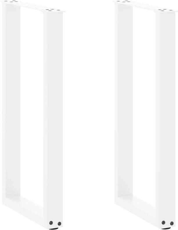 Konsolentischbeine U-Form 2 Stk. Weiß 28x(72-73) cm Stahl vidaXL