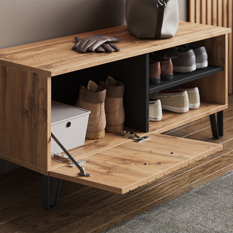 Schuhbank Amber, Eiche Wotan, 100 x 45 cm, Vicco
