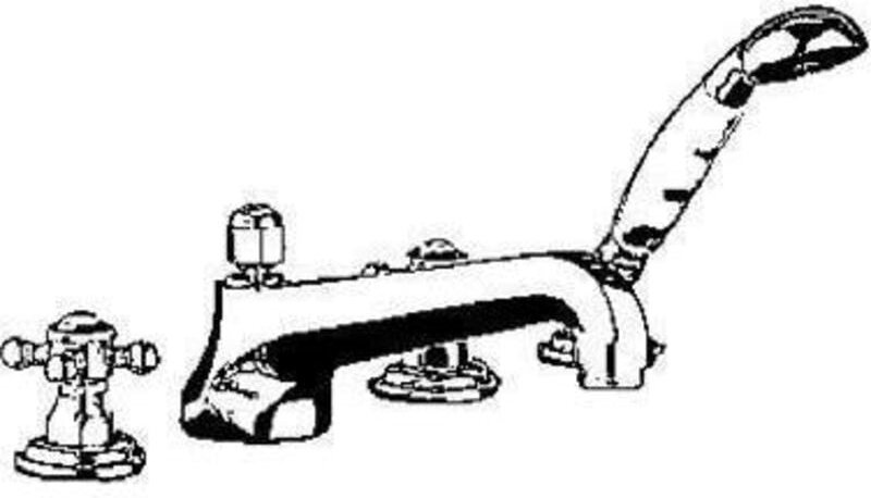 KLUDI 1926 Wannenfüll- und Brausearmatur, Kreuzgriffe,