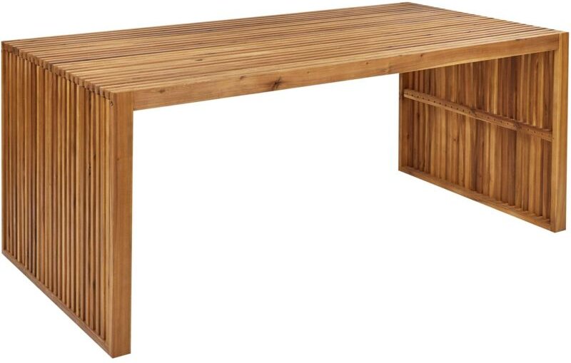 Gartentisch Hellbraun Akazienholz Rechteckig 180x90 cm für 6 Personen Rustikal Modern Outdoor Terrasse Garten Ausstattun...