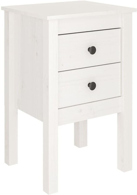 Nachttisch Weiß 40x35x61,5 cm Massivholz Kiefer - Vidaxl