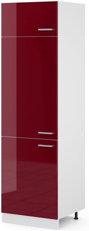 Hochschrank R-Line, Bordeaux Hochglanz, 60 cm mit Türen Vicco