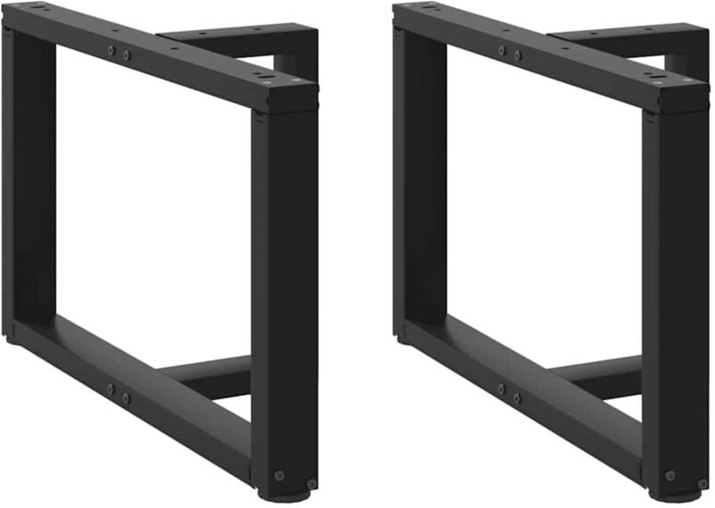 Couchtischbeine T-Form 2 Stk. Schwarz 60x25x(42-43) cm Stahl - Vidaxl