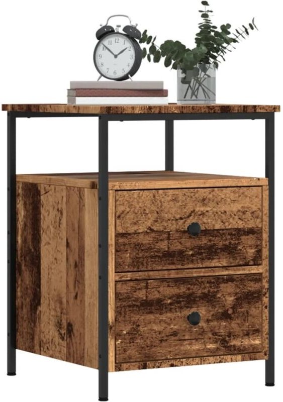 Nachttische 2 Stk. Altholz-Optik 44x45x60 cm Holzwerkstoff Vidaxl