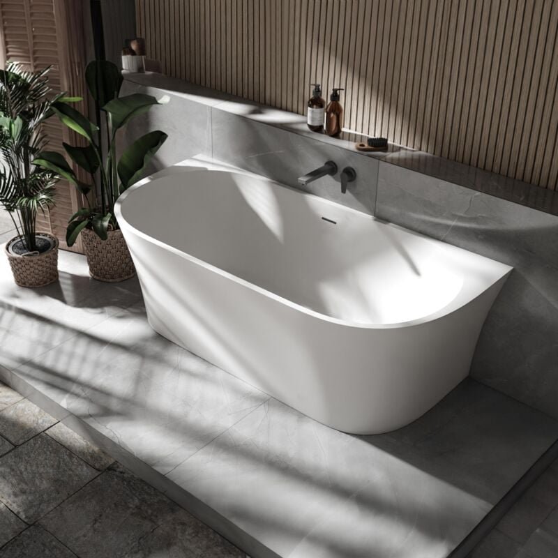 Badewanne freistehend Bernstein nova Acryl Weiß matt 170x80x60cm