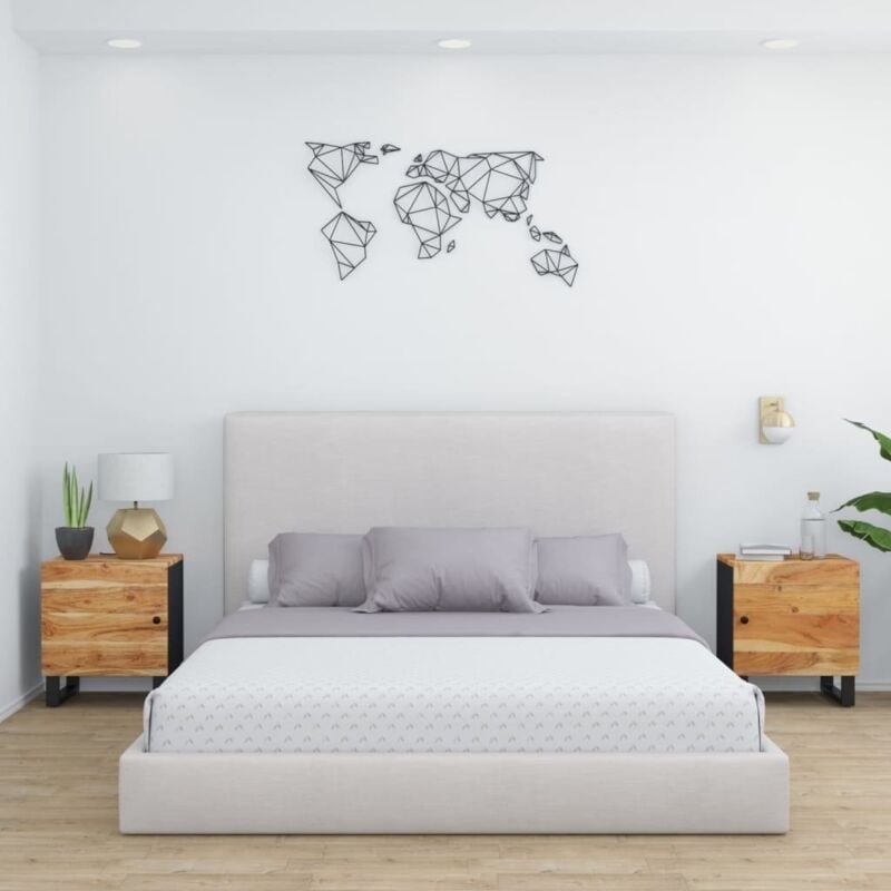 Nachttische 2 Stk. 40x33x46 cm Massivholz Akazie Vidaxl