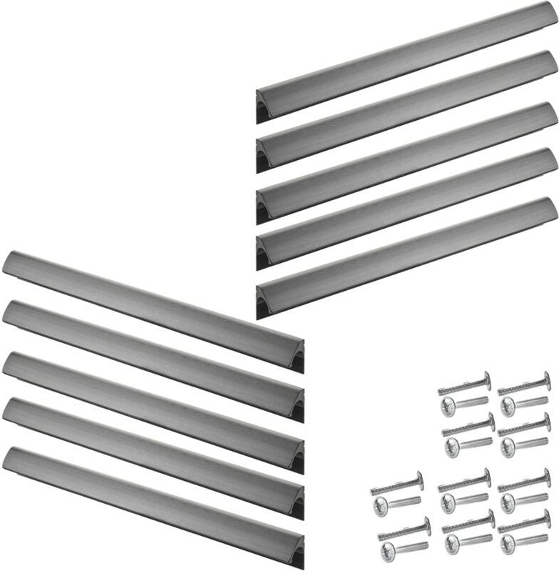 Sotech Griffleiste Blackline elegance Aluminium schwarz matt eloxiert (Möbelgriff deckt alte Bohrlöcher ab) ba 320 mm l:...