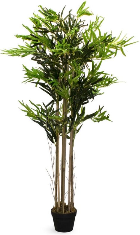 Spetebo - xl Kunstpflanze Bambus im Blumentopf - 150 cm - Deko Pflanze im schwarzen Topf